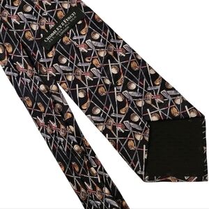 Cromley & Finch London All Silk Black Golf Clubs Necktie Novelty Professional